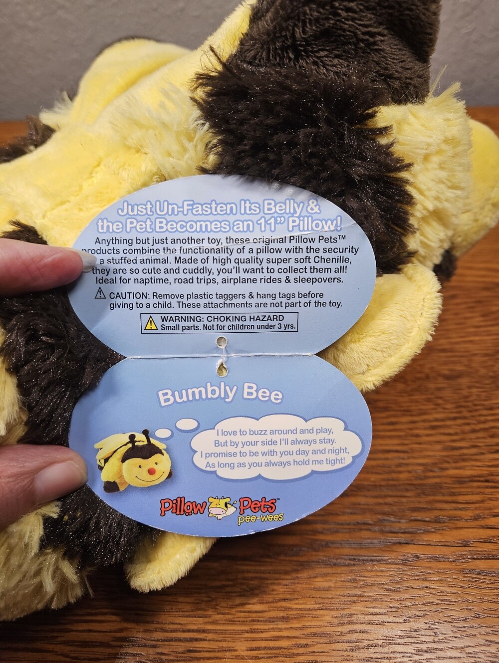 Pillow Pet Peewee Bumble Bee - Picture 7 of 7